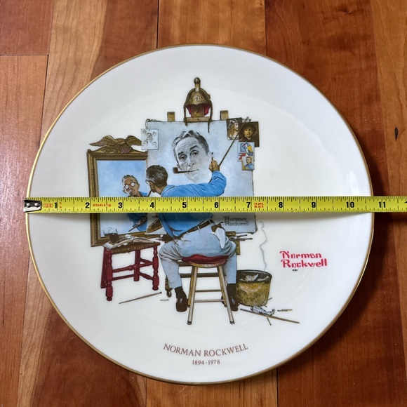 Norman Rockwell “Triple Self Portrait” Plate - Picture 3 of 6